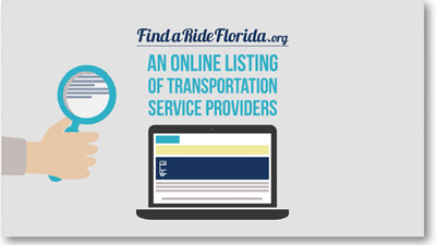 FindaRideFlorida.org. An online listing of transportation service providers.