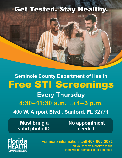 Get Tested, Stay Healthy flyer. Click link below to open pdf in new window.