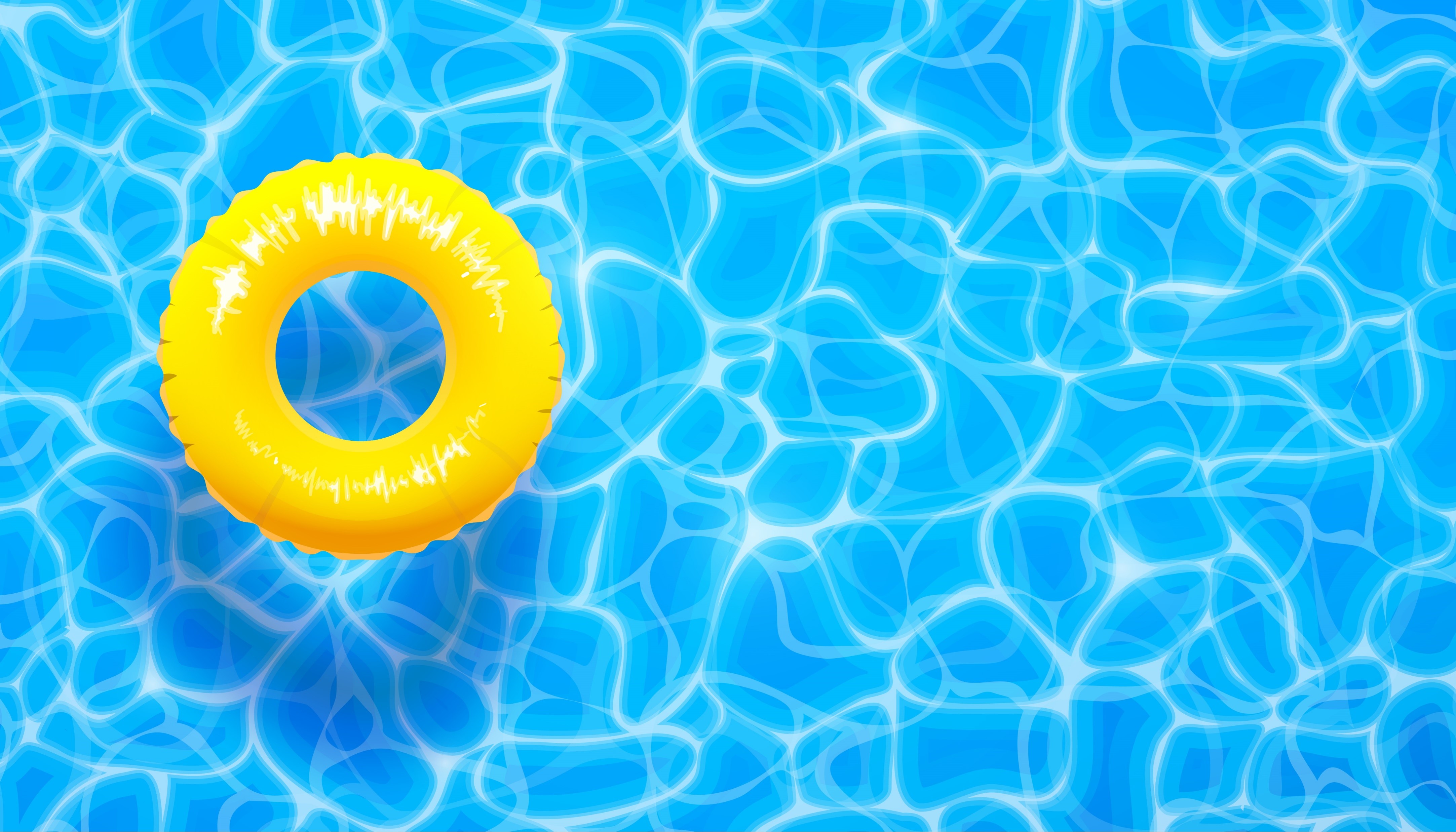 A yellow tube in a pool